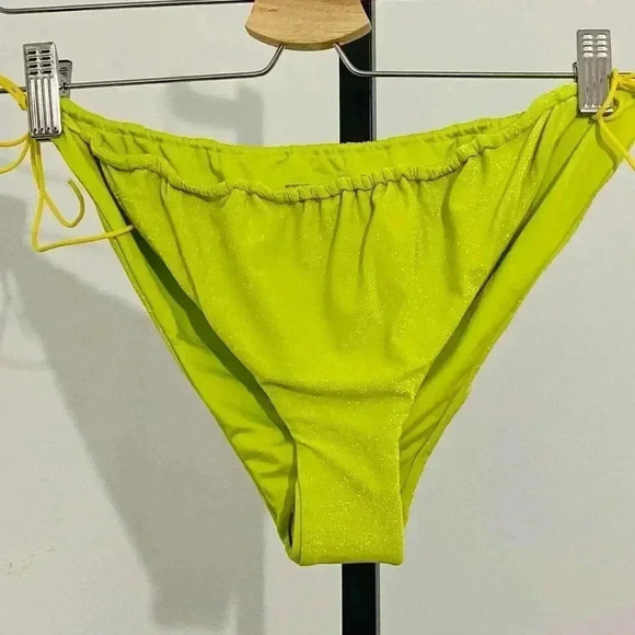 It’s Now Cool Free People REVOLVE String Bikini Bottom New Citrine Lurex Shimmer - Picture 7 of 17